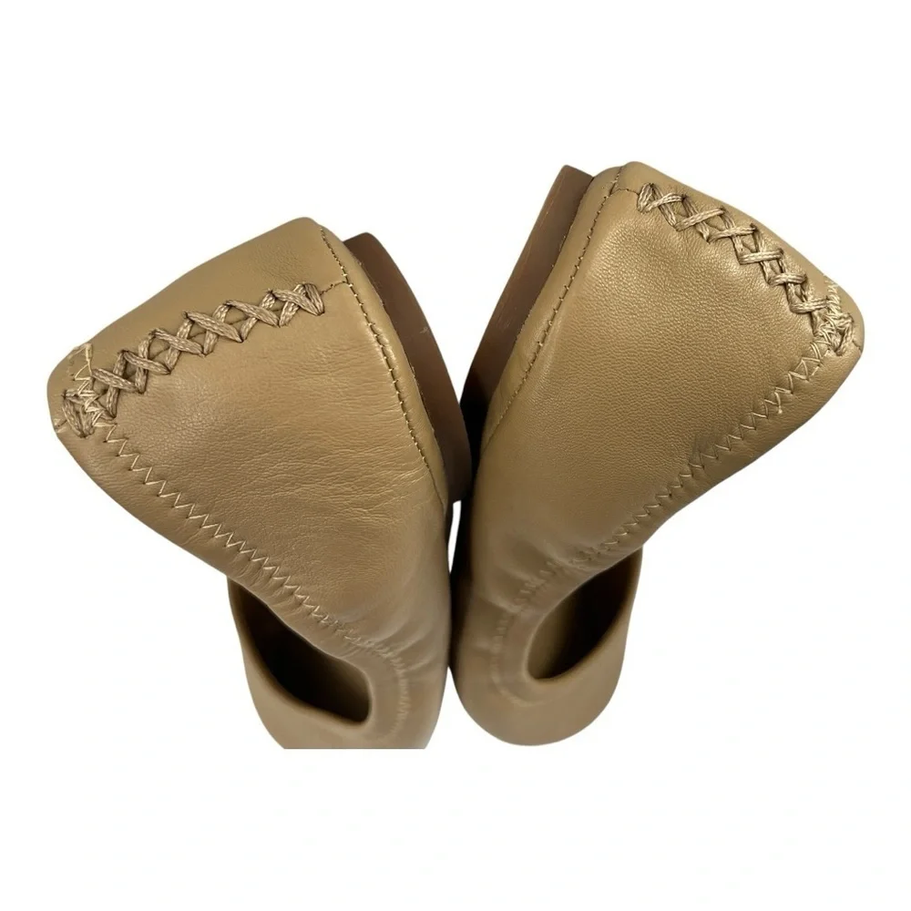 Lucky Brand Women's Beige Leather Ballet Flats Size 9.5 Preowned Like New